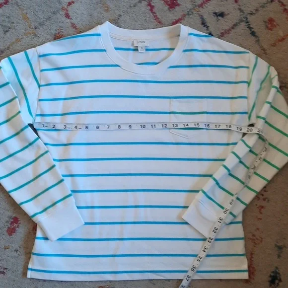 J Crew Striped Long Sleeve sweatshirt NWOT - Picture 2 of 3